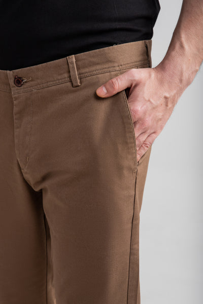 BROWN STRETCH CHINO PANTS