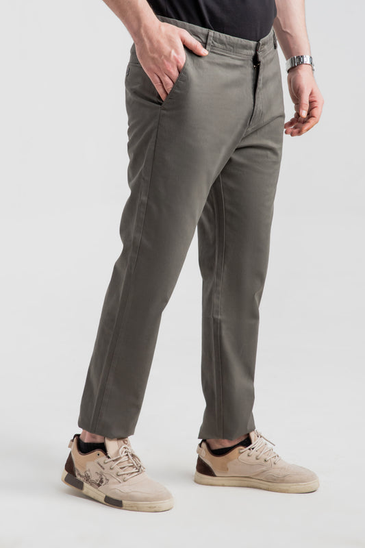 OLIVE STRETCH CHINO PANTS