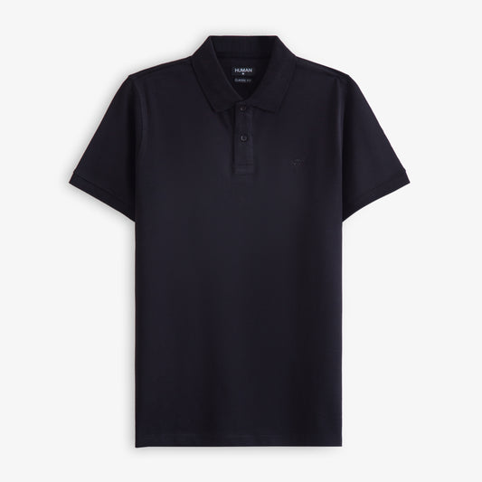 WOMEN BLACK BASIC POLO