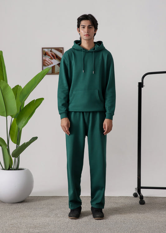 PURE COMFORT COTTON FLEECE FOREST GREEN CORD-SET