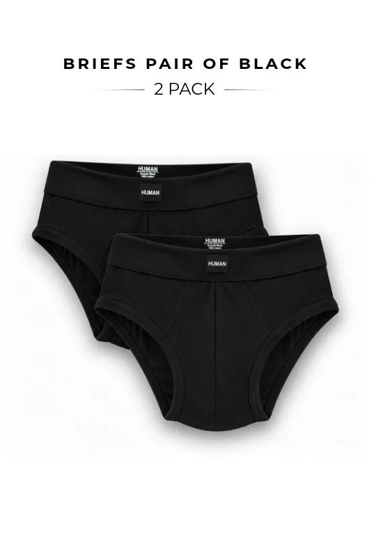 MENS BLACK SEAMLESS BRIEF (PACK OF 2)