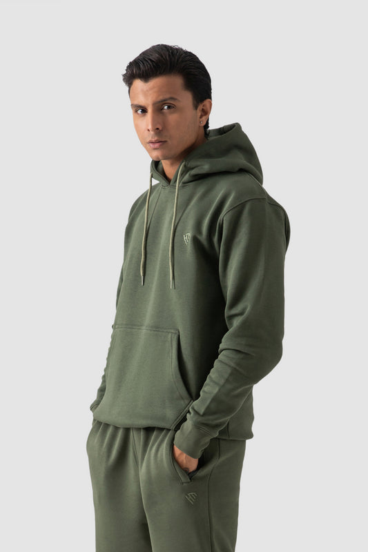 PULLOVER HOODIE-OLIVE GREEN