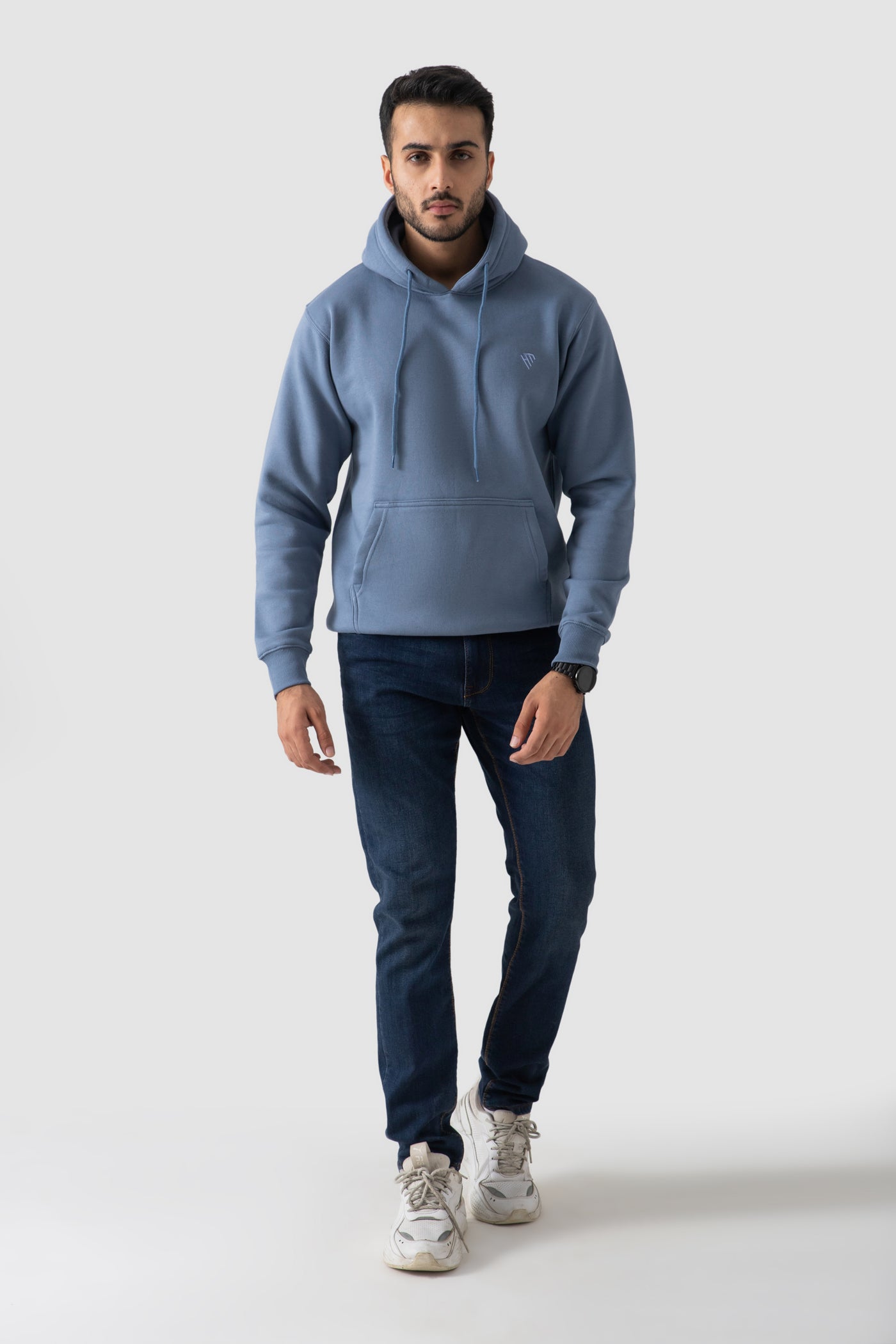 PULLOVER HOODIE-STEEL BLUE