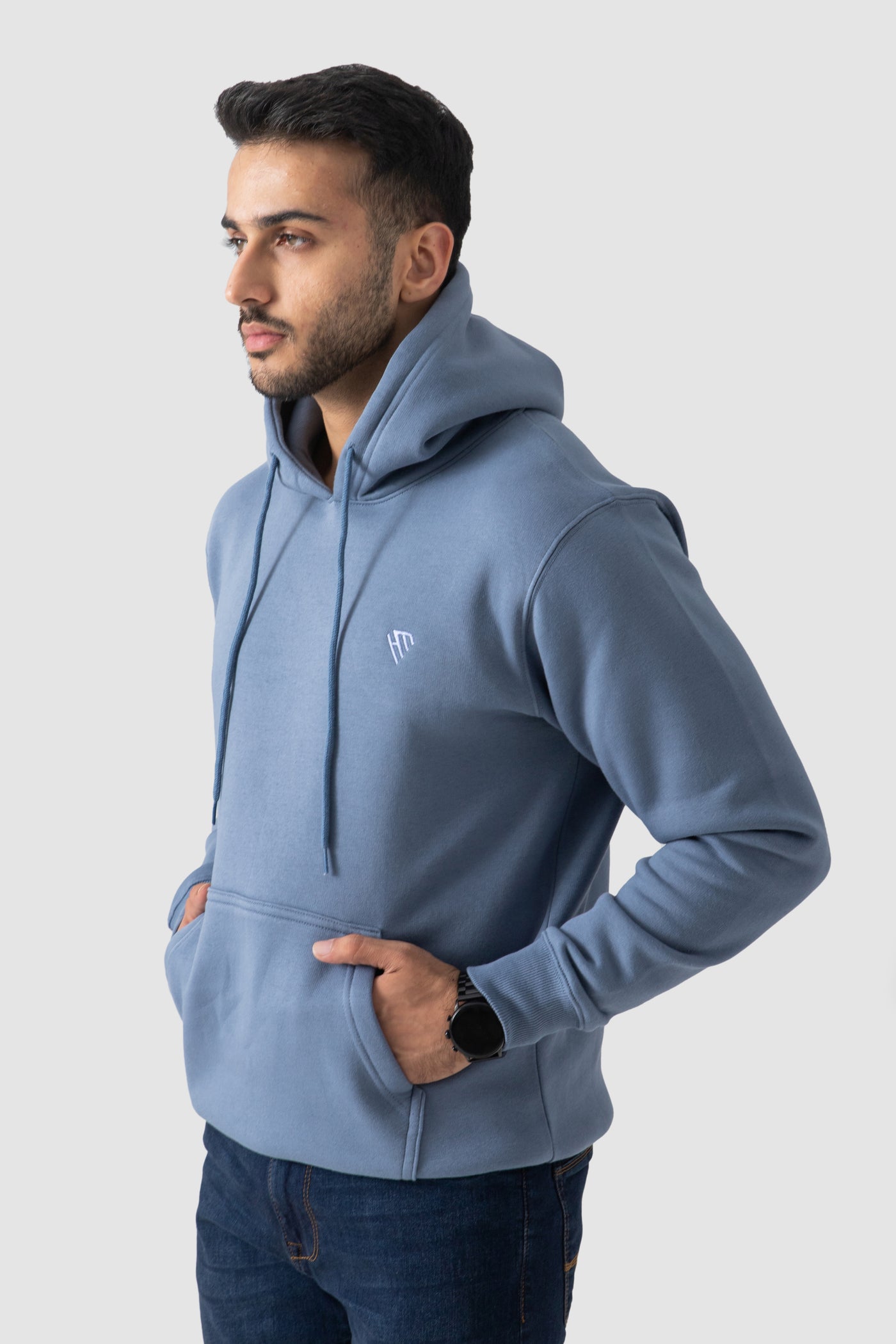 PULLOVER HOODIE-STEEL BLUE