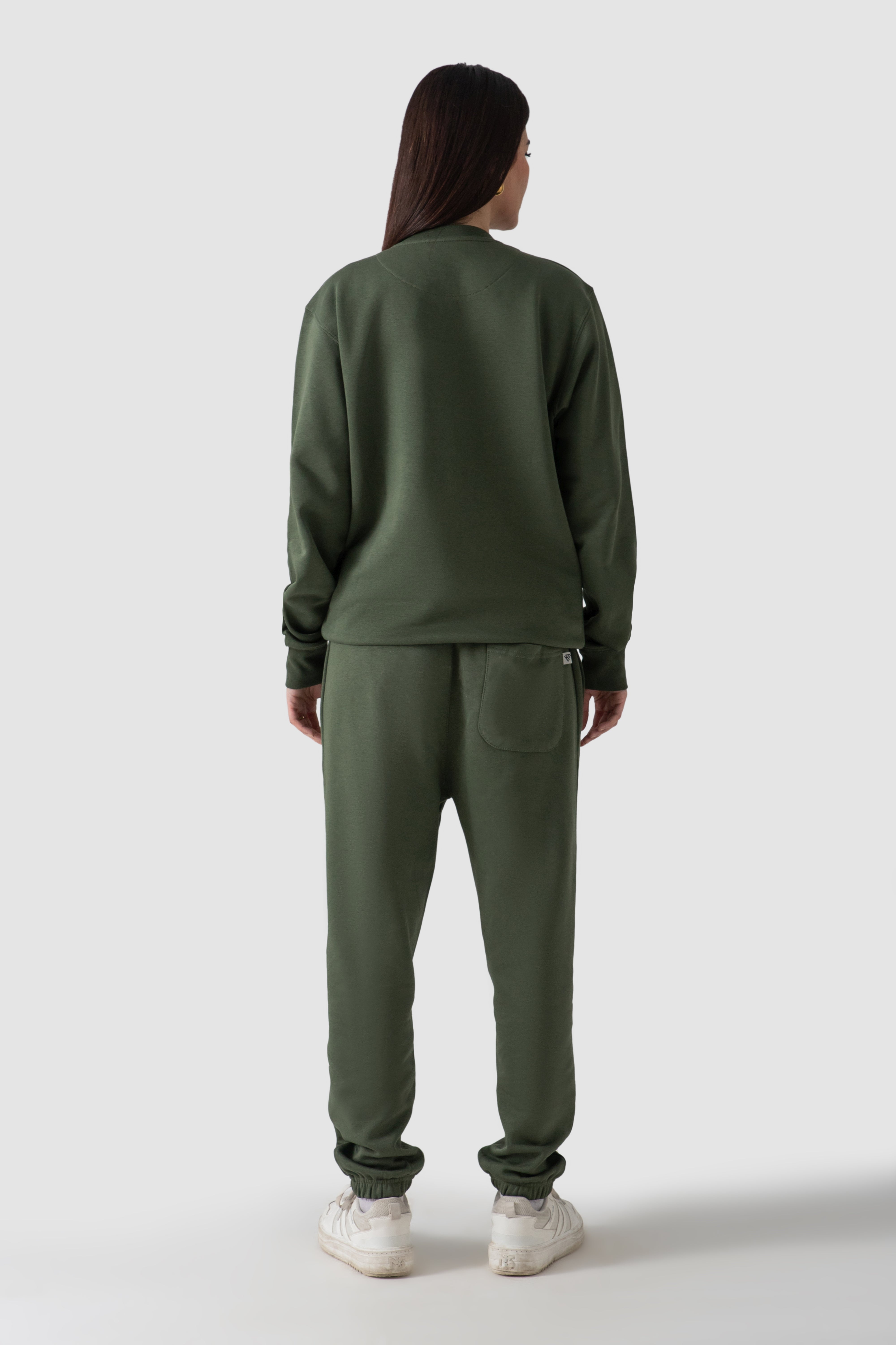 WOMEN OLIVE GREEN TRACKSUIT