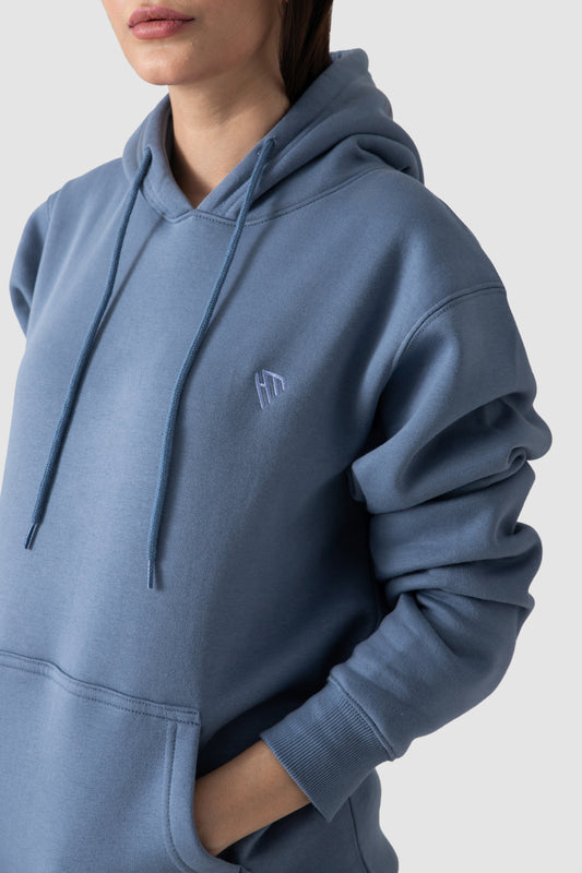 WOMEN PULLOVER HOODIE-STEEL BLUE