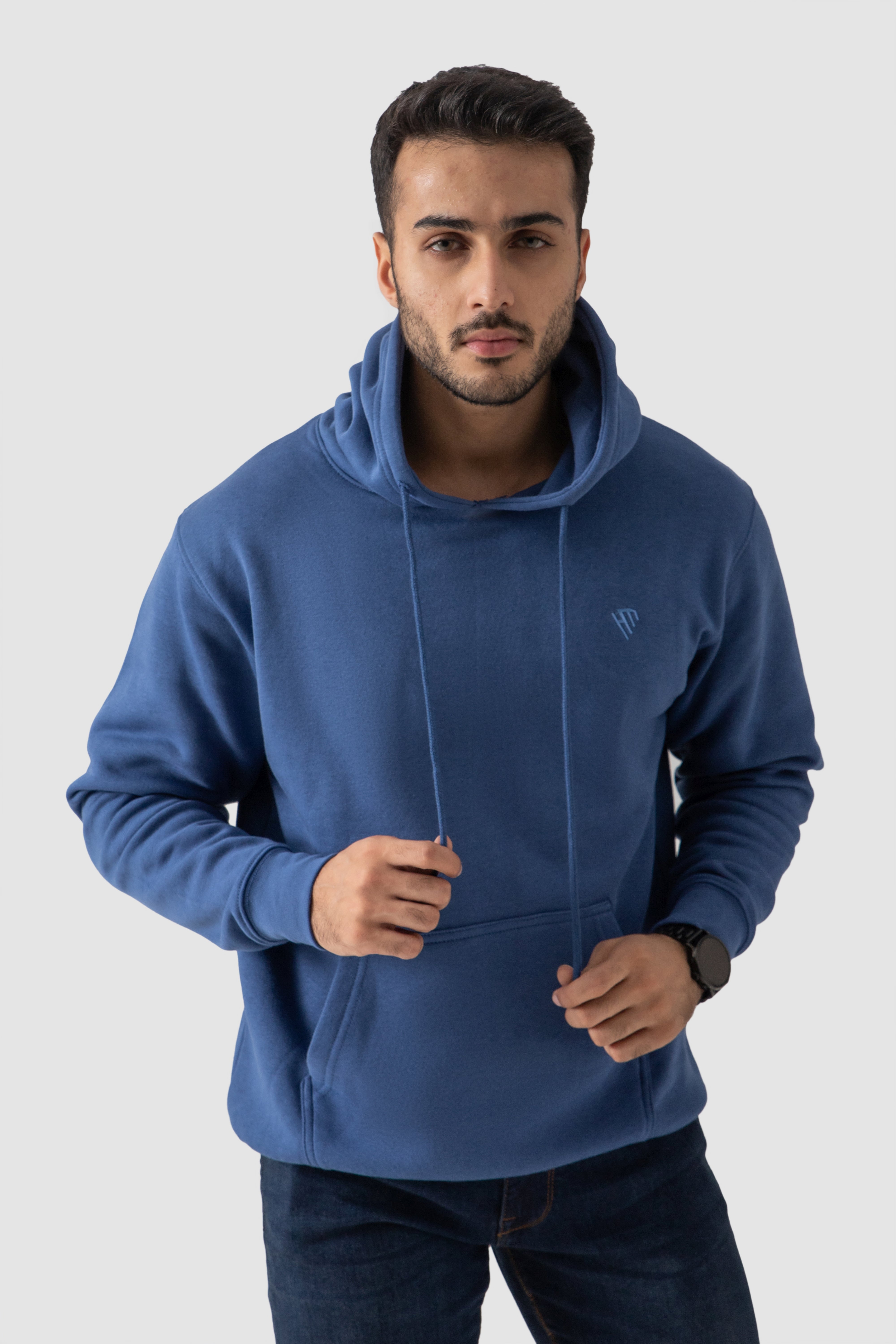 PULL OVER HOODIE DENIM BLUE