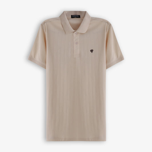 WOMEN OFF WHITE DROP NEEDLE POLO