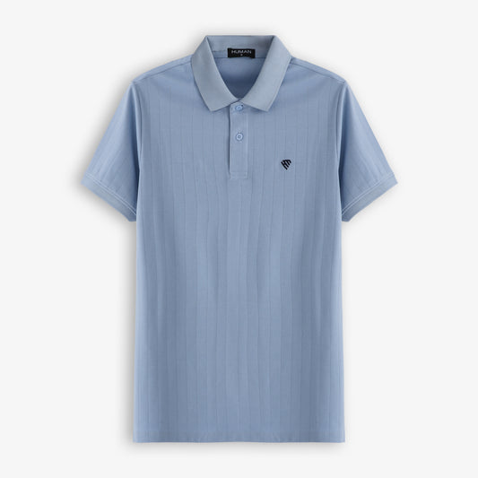 WOMEN SKY BLUE DROP NEEDLE POLO